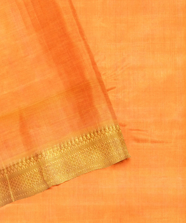 Orange mangalagiri handwoven cotton saree