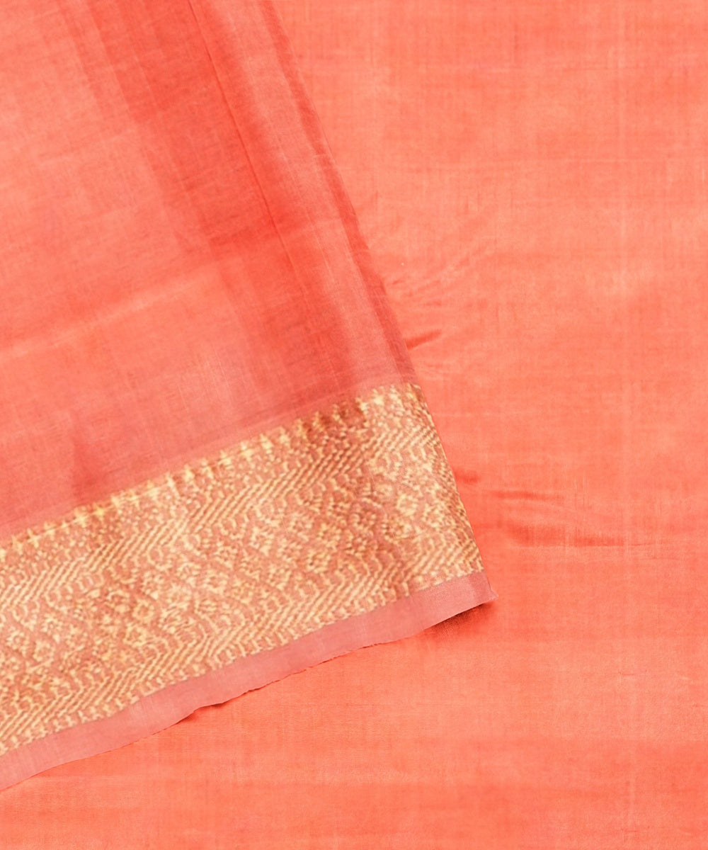 Peach handwoven mangalagiri cotton saree