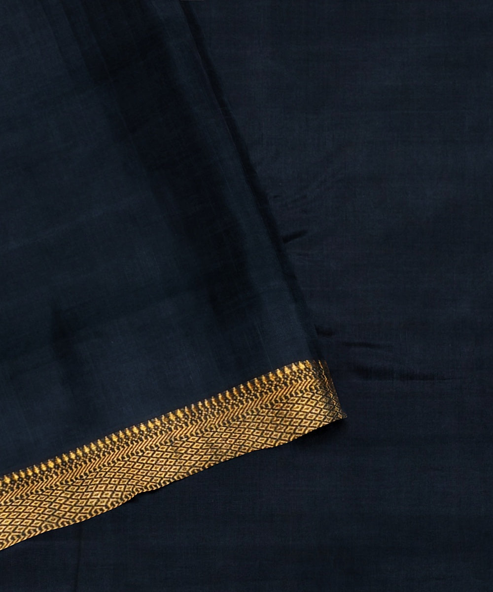 Black handwoven cotton mangalagiri saree