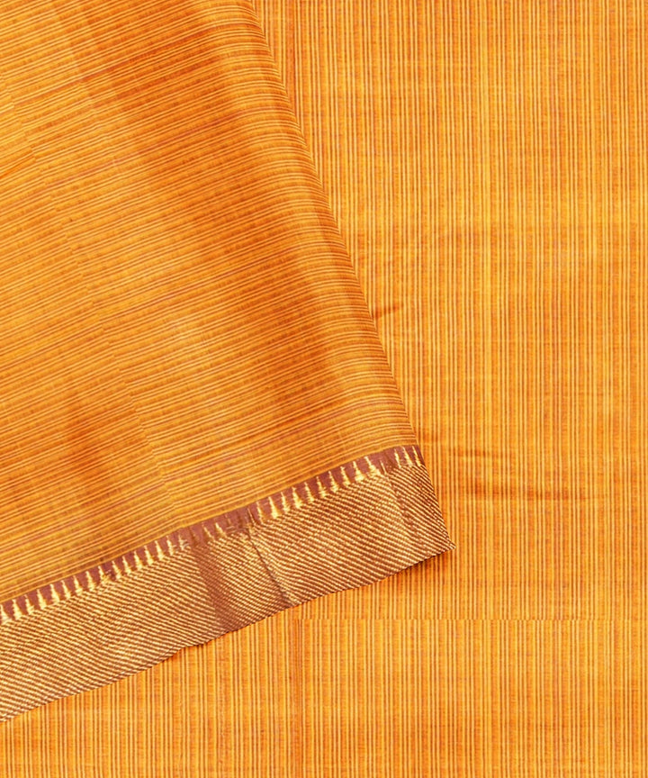 Light orange handwoven cotton mangalagiri saree