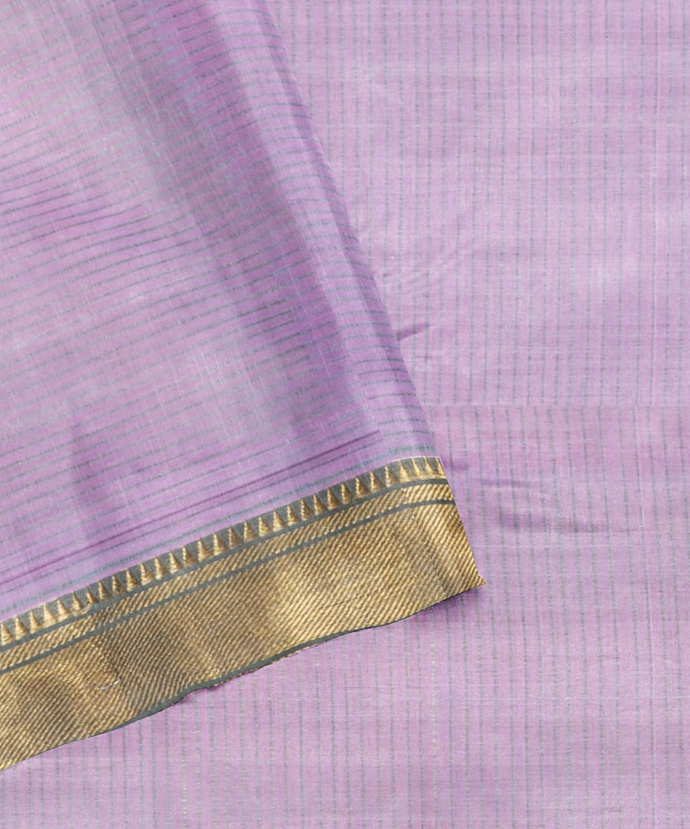 Purple light handwoven mangalagiri cotton saree