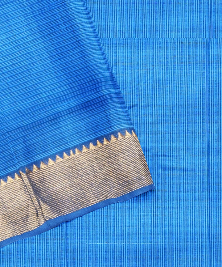 Cyan blue handwoven mangalagiri cotton saree