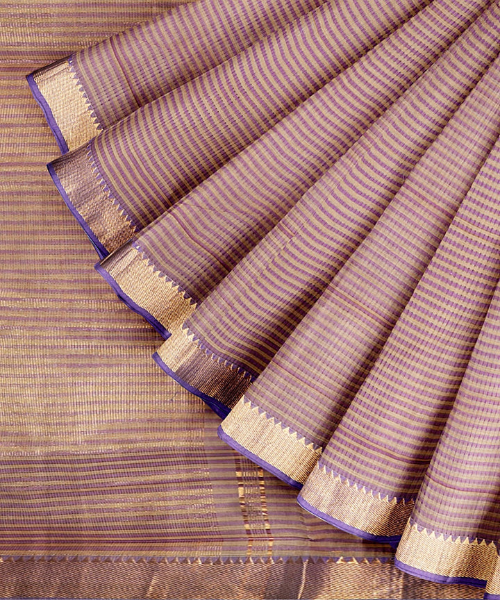 Brown handwoven mangalagiri cotton saree