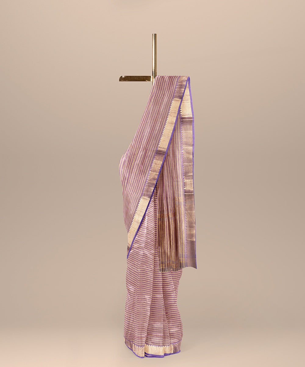 Brown handwoven mangalagiri cotton saree