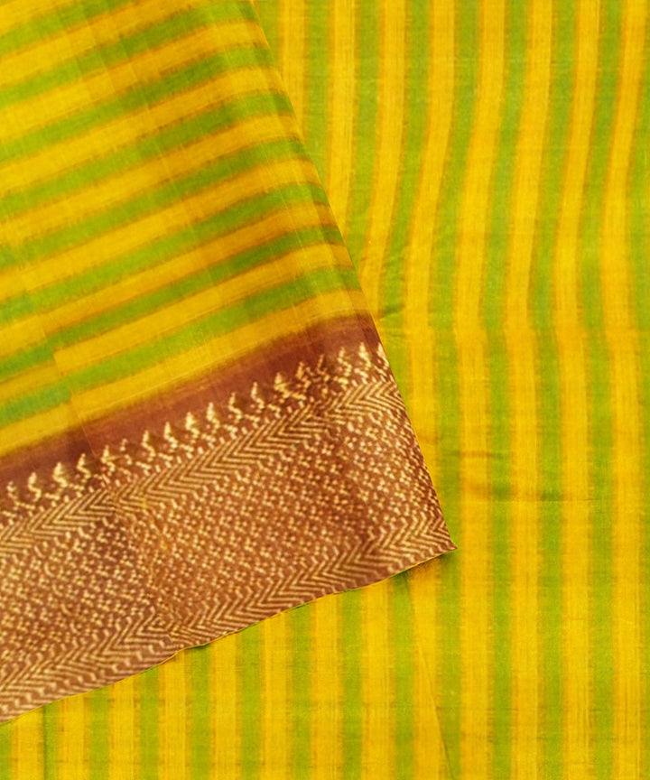 Yellow handwoven mangalagiri cotton saree