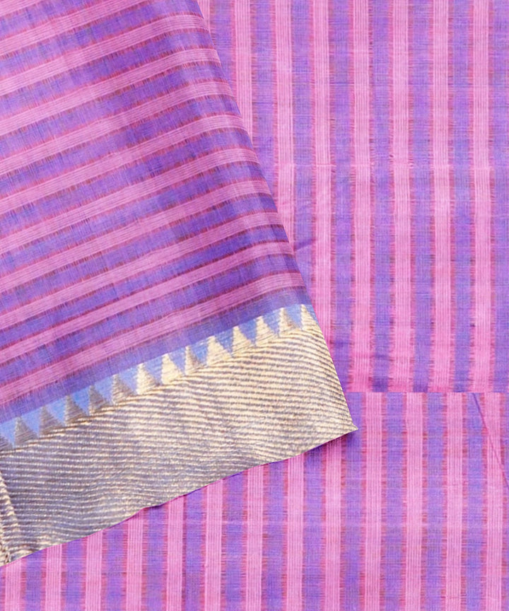 Purple handwoven mangalagiri cotton saree