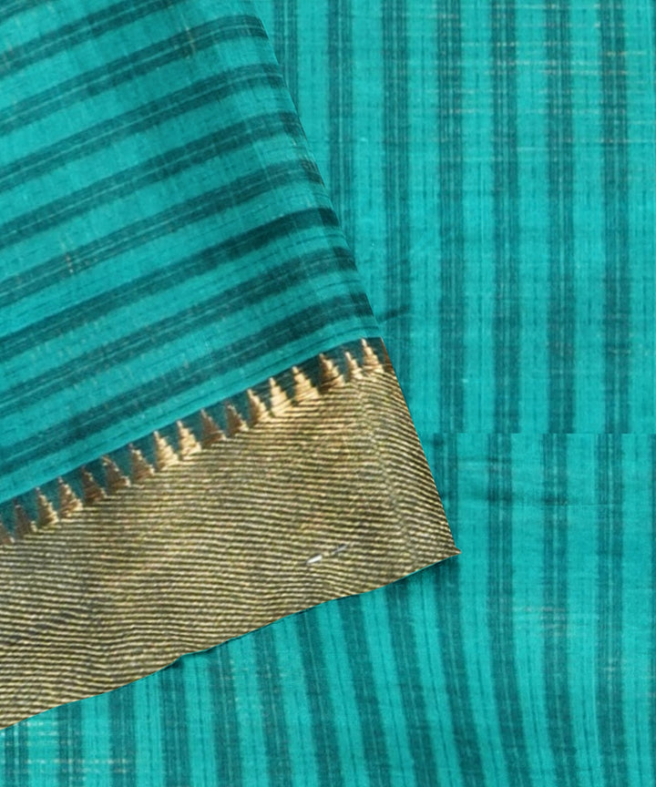 Cyan green handwoven mangalagiri cotton saree