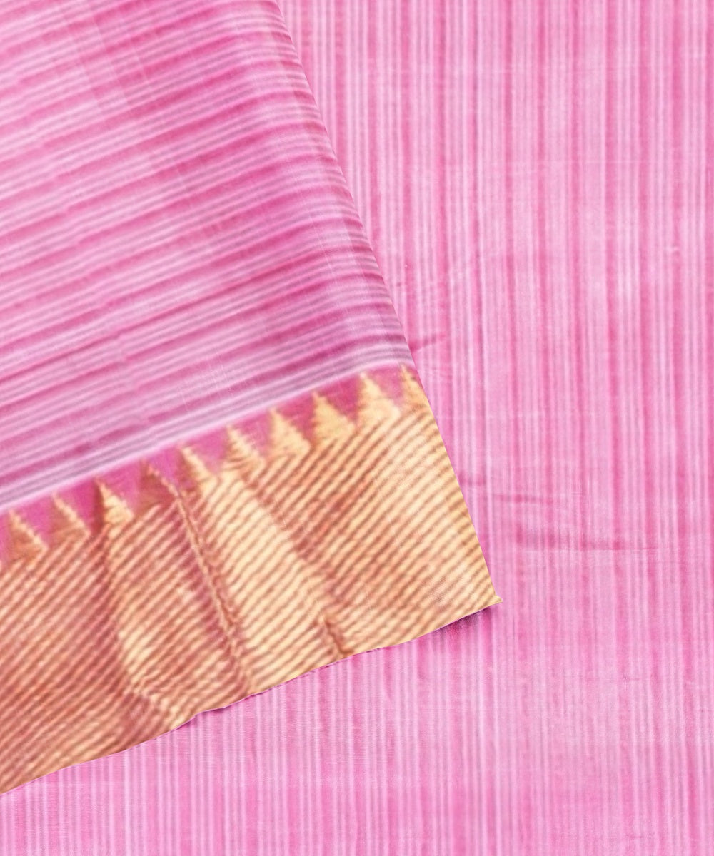 Pink handwoven mangalagiri cotton saree