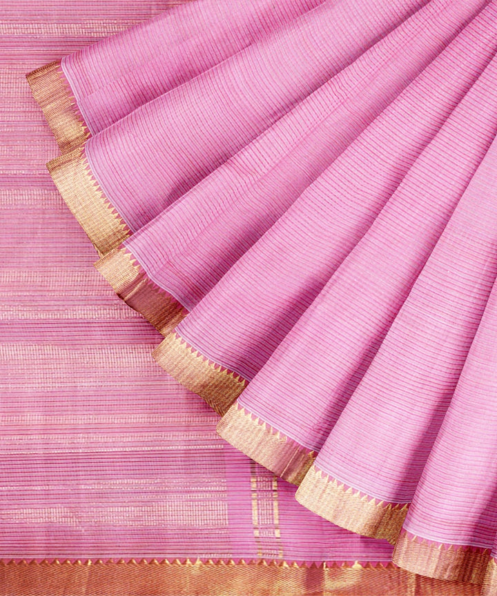 Pink handwoven mangalagiri cotton saree