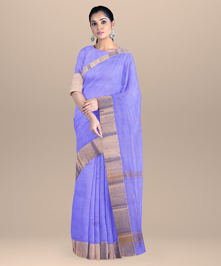 Sky blue handloom mangalagiri cotton silk saree