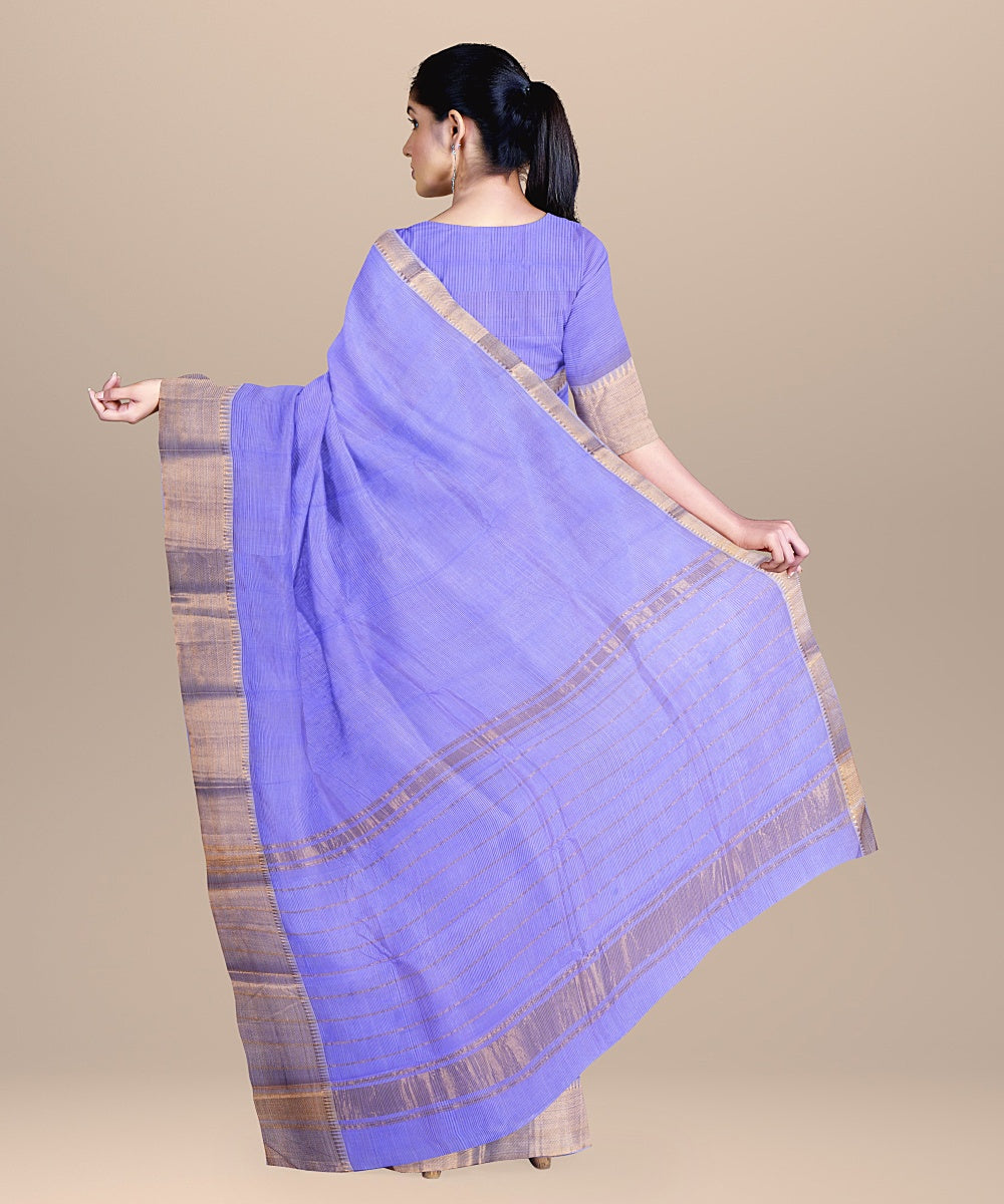 Sky blue handloom mangalagiri cotton silk saree