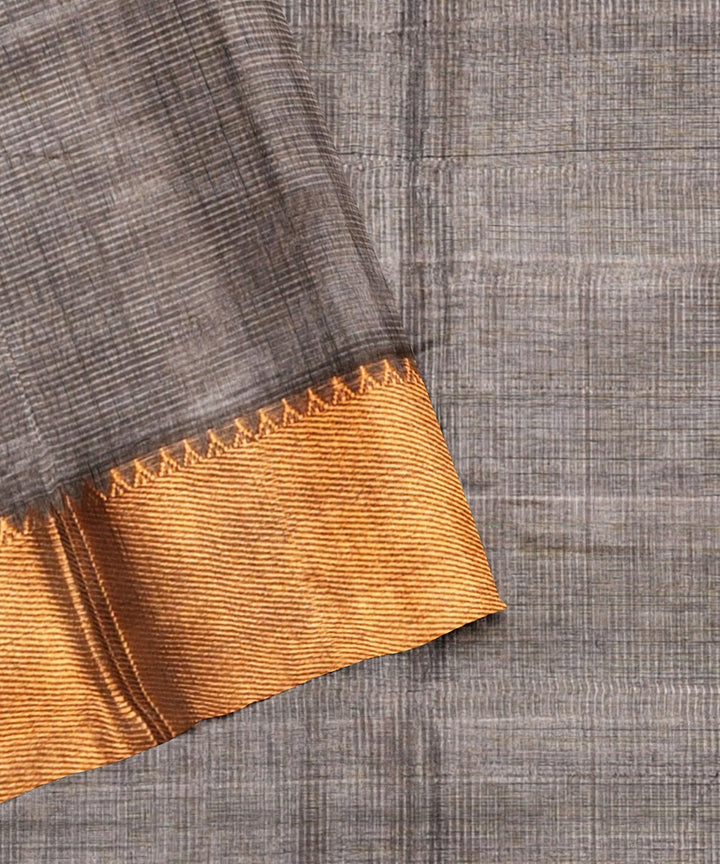 Grey handwoven mangalagiri cotton silk saree