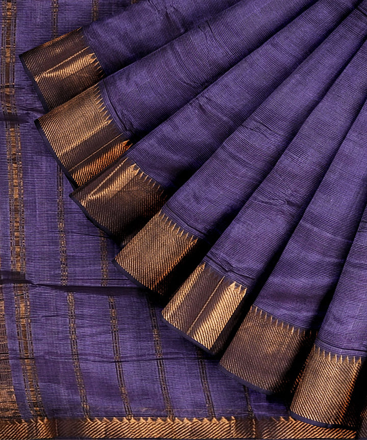 Cyan blue mangalagiri handwoven cotton silk saree