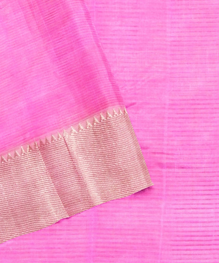 Pink handloom mangalagiri cotton silk saree