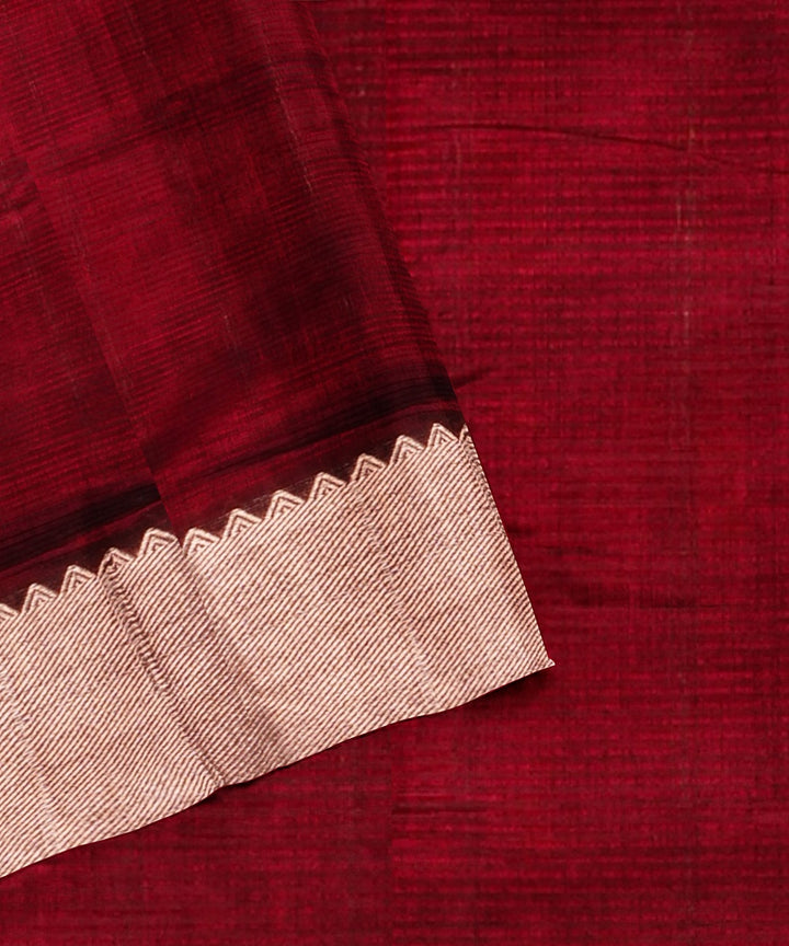 Maroon mangalagiri handwoven cotton silk saree