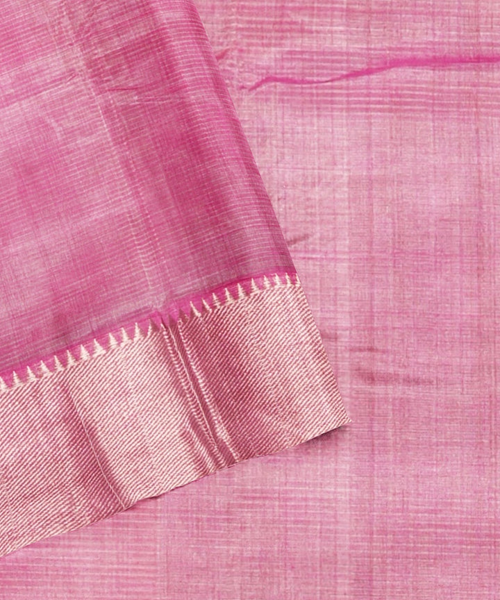 Pink handwoven mangalagiri cotton silk saree