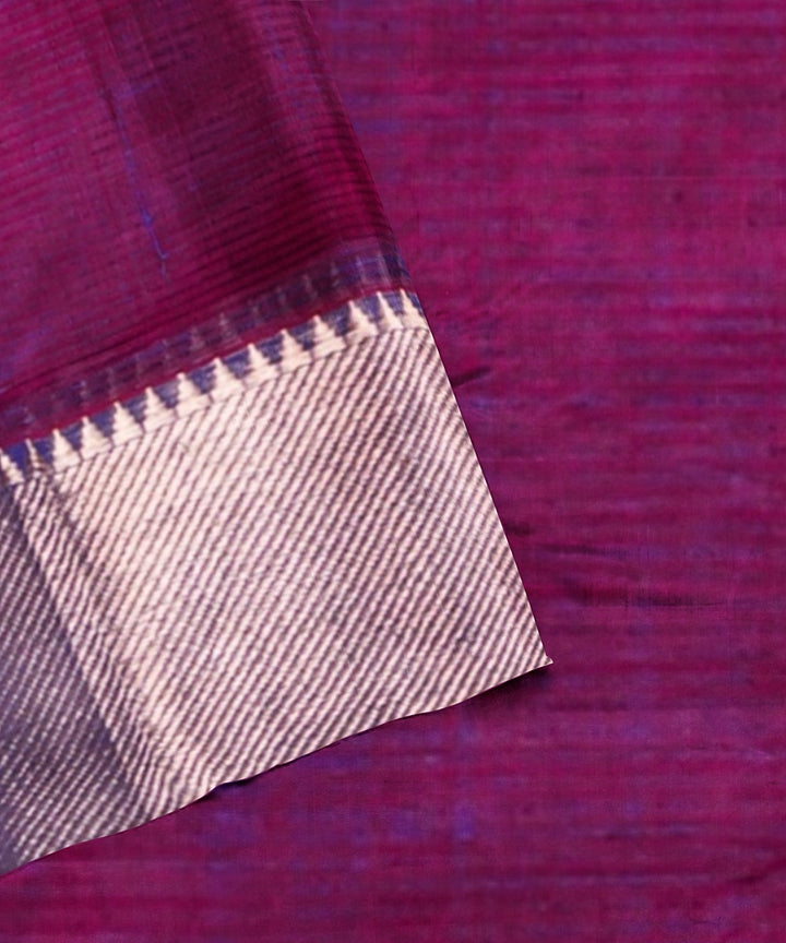 Red blue handwoven mangalagiri cotton silk saree