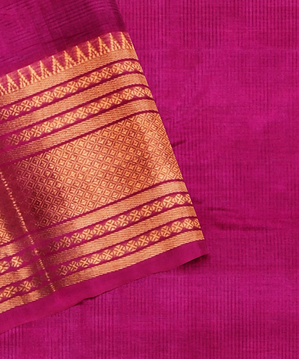 Brown handwoven cotton silk mangalagiri saree