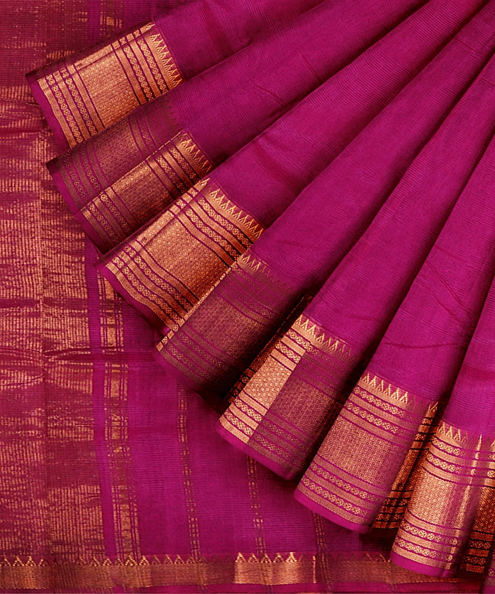 Brown handwoven cotton silk mangalagiri saree