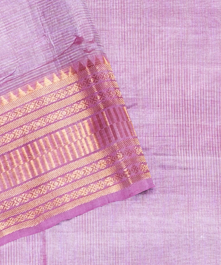 Light purple handwoven mangalagiri cotton silk saree