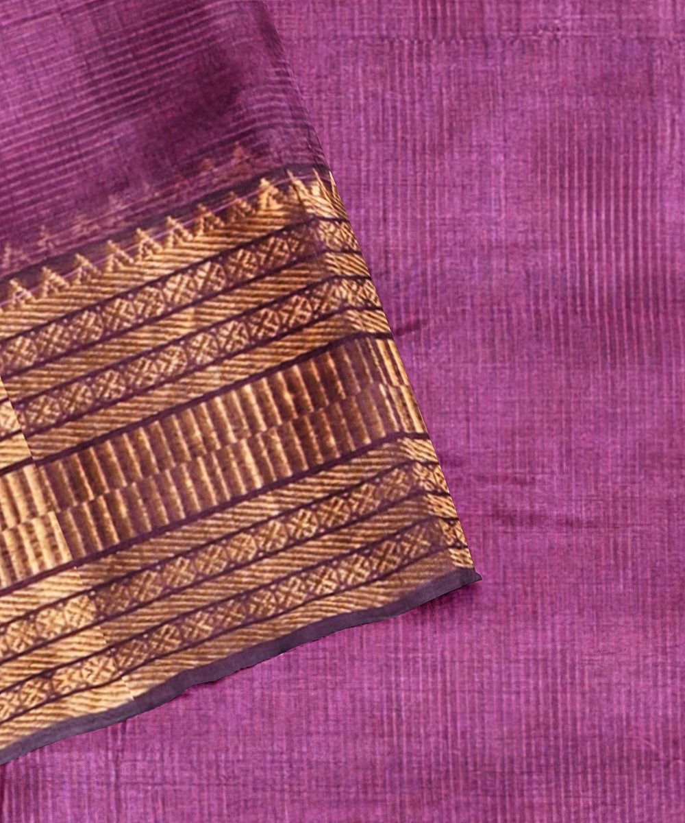 Purple light mangalagiri handwoven cotton silk saree