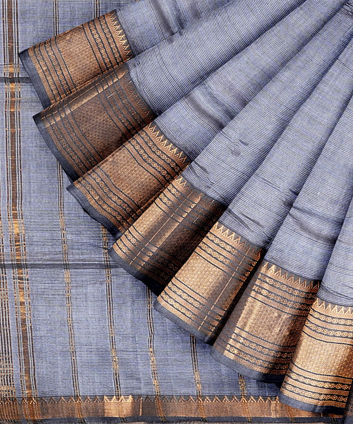 Lavender handwoven mangalagiri cotton silk saree