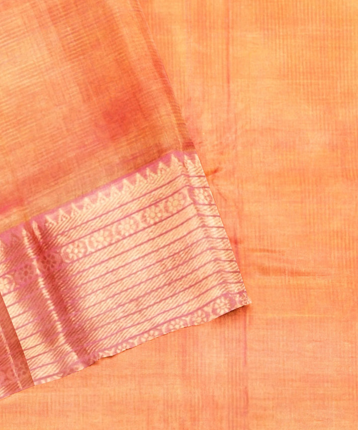 Orange mangalagiri handwoven cotton silk saree