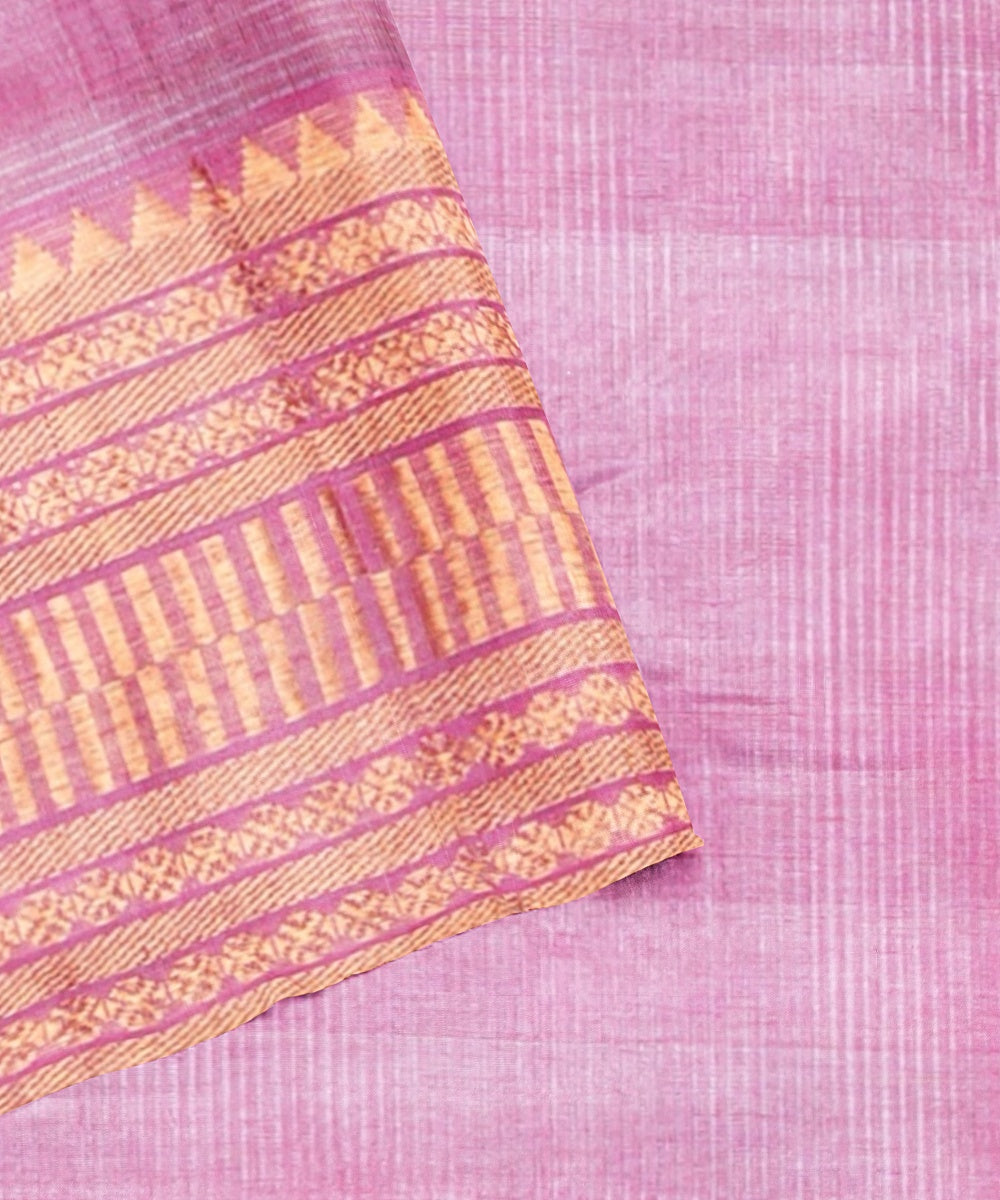 Pink handwoven mangalagiri cotton silk saree