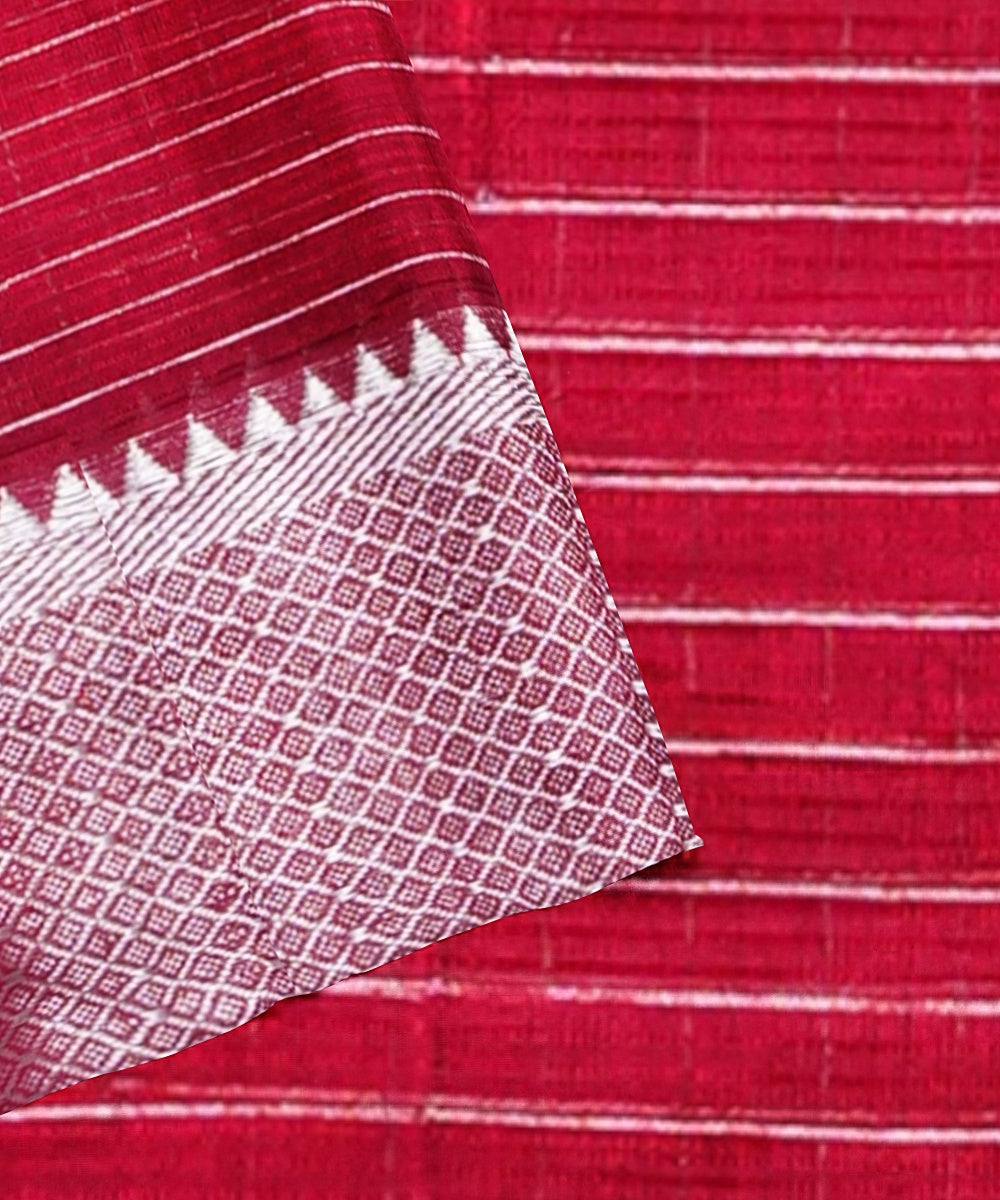 Maroon mangalagiri handloom cotton silk saree