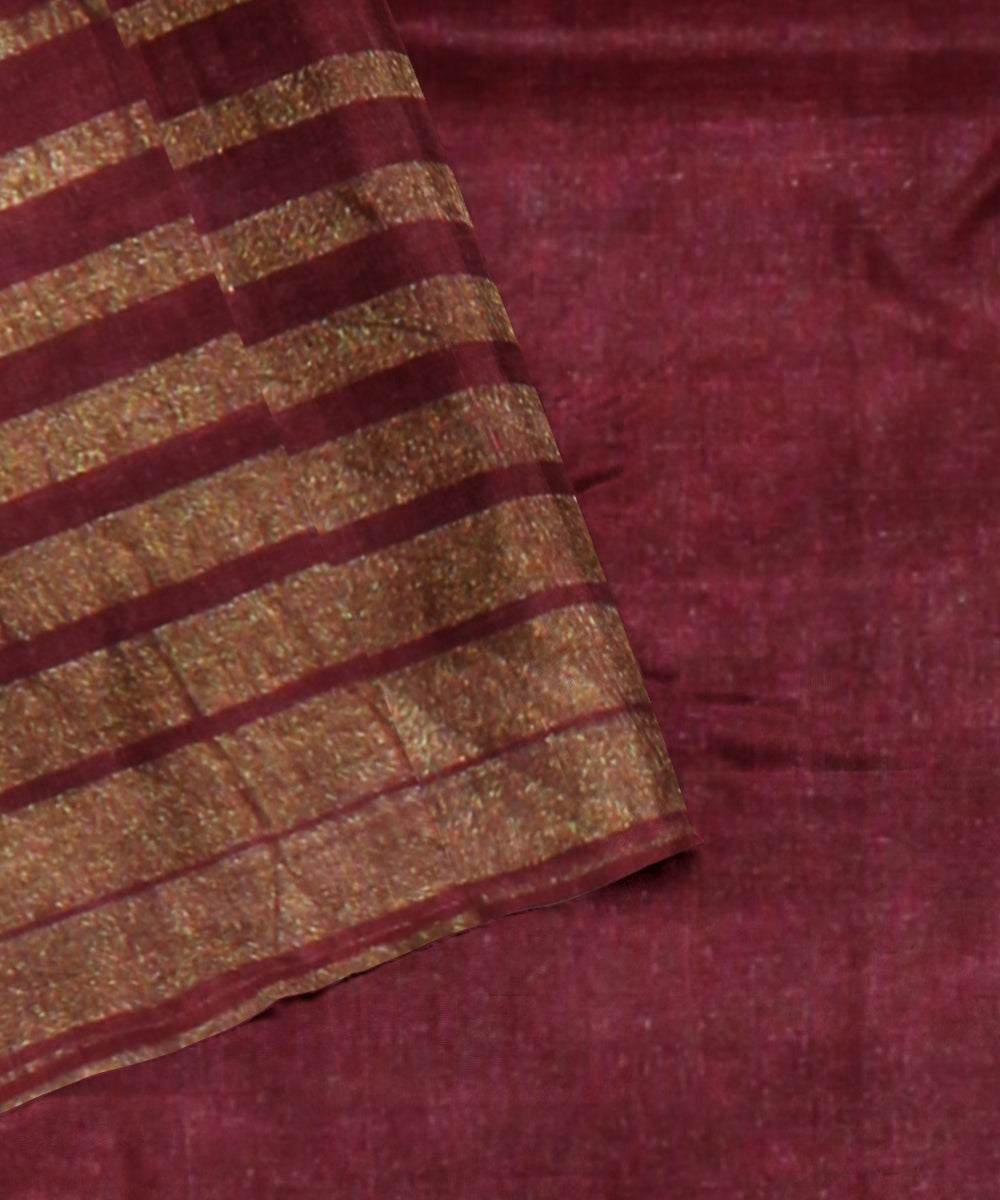 Maroon chhattisgarh handlwoven tussar silk saree