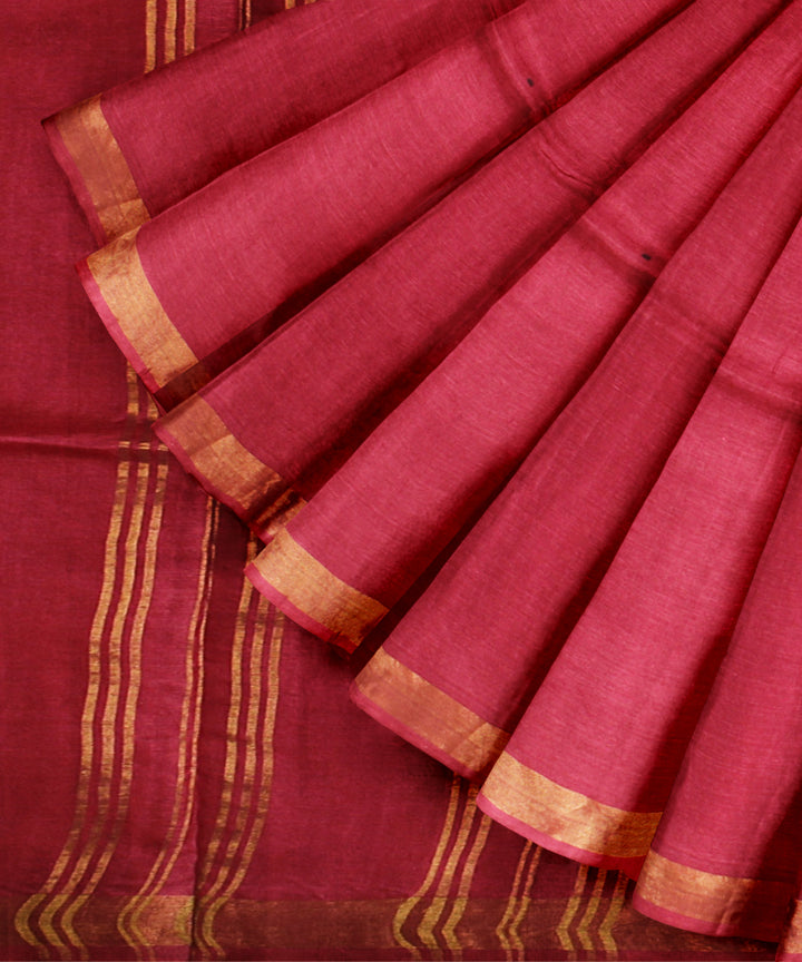 Pink chhattisgarh tussar silk handloom saree