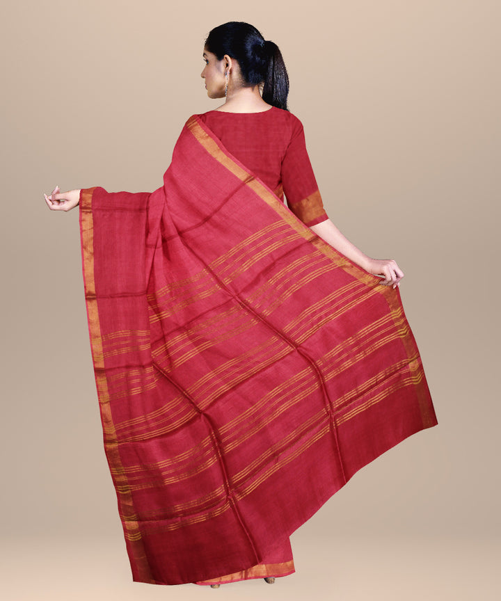 Pink chhattisgarh tussar silk handloom saree