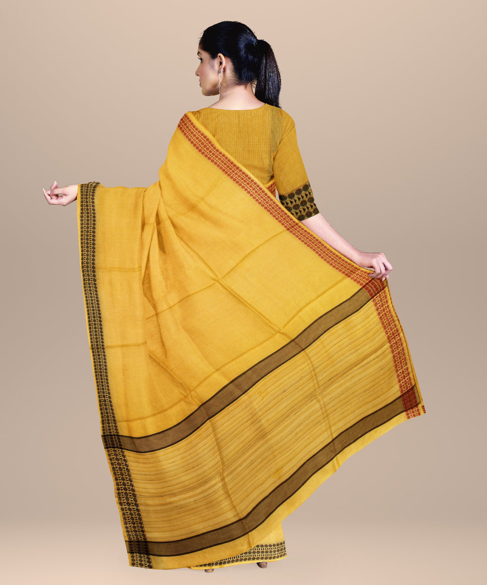 Yellow chhattisgarh handloom tussar silk saree