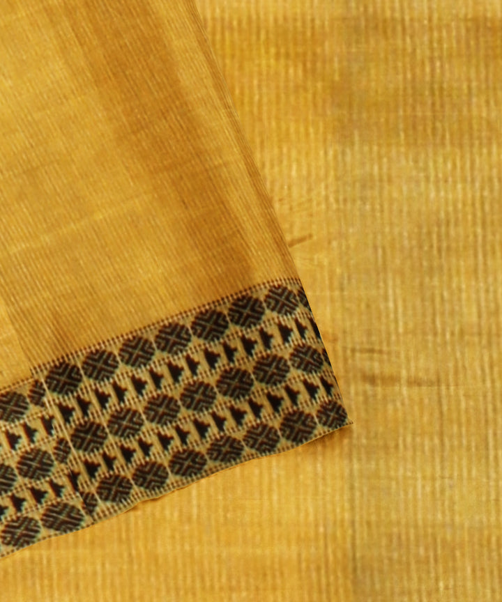 Yellow chhattisgarh handloom tussar silk saree