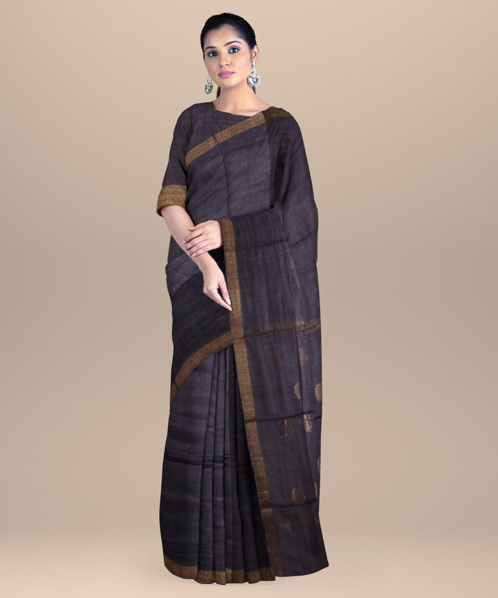 Deep violet handloom tussar silk chhattisgarh saree