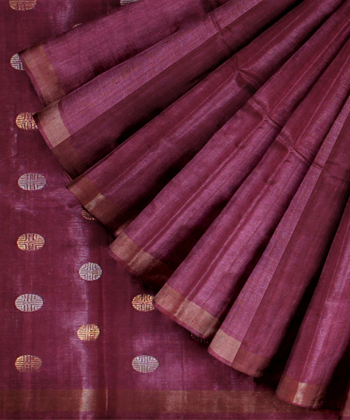 Magenta chhattisgarh tussar silk handloom saree