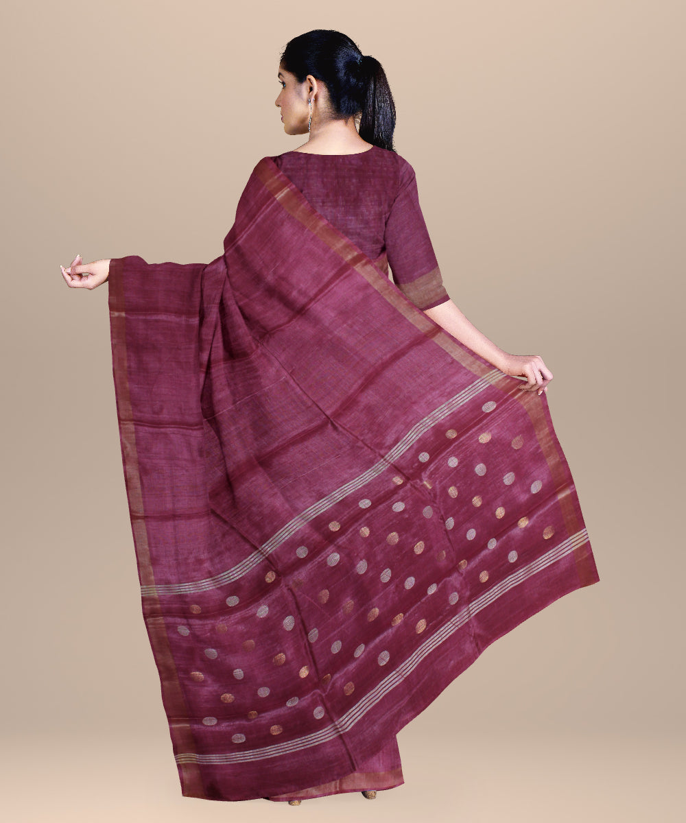 Magenta chhattisgarh tussar silk handloom saree