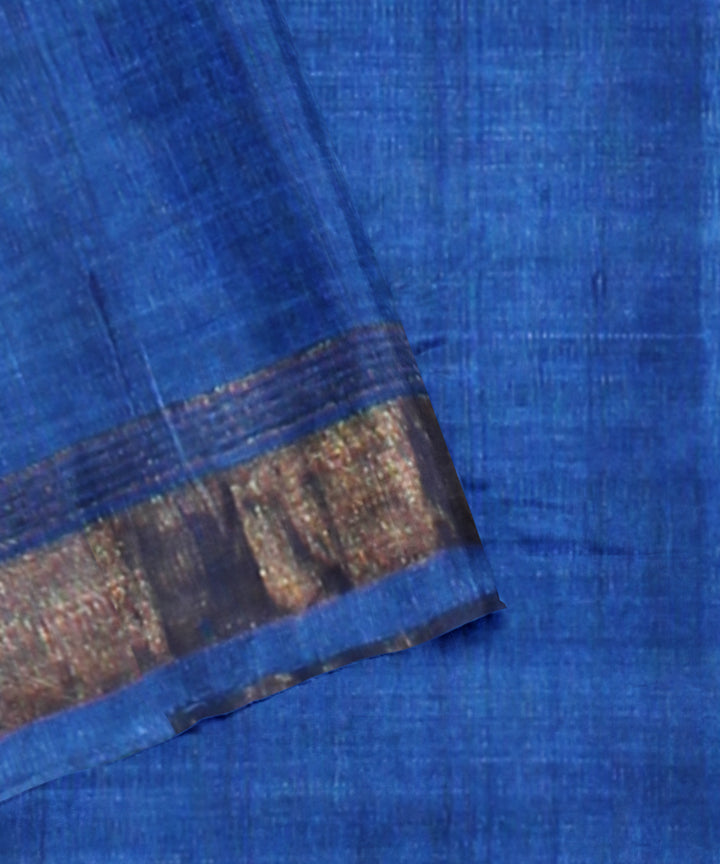 Bright blue chhattisgarh handloom tussar silk saree