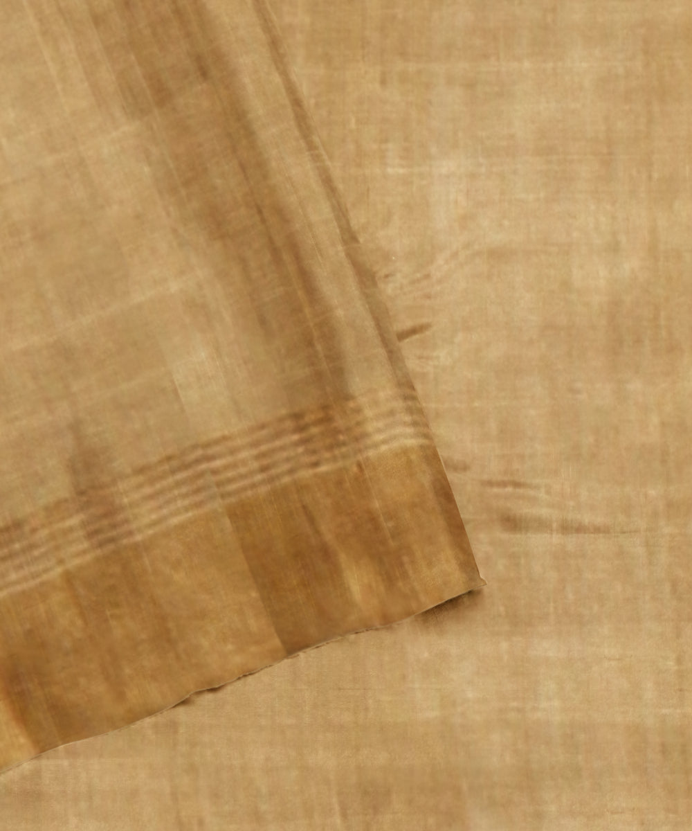 Beige golden chhattisgarh handloom tussar silk saree