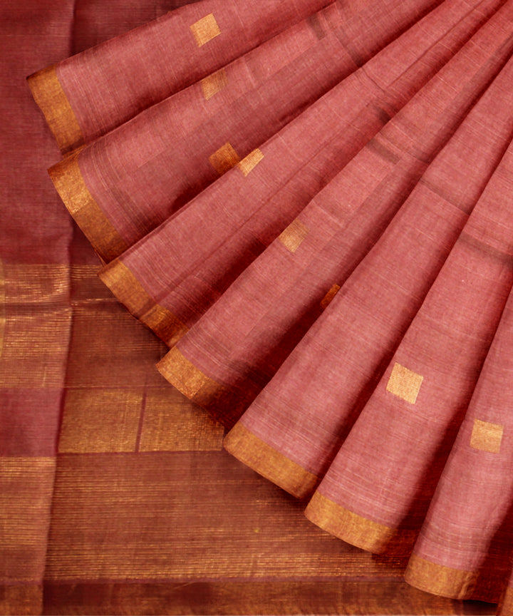 Pink handloom chhattisgarh tussar silk saree