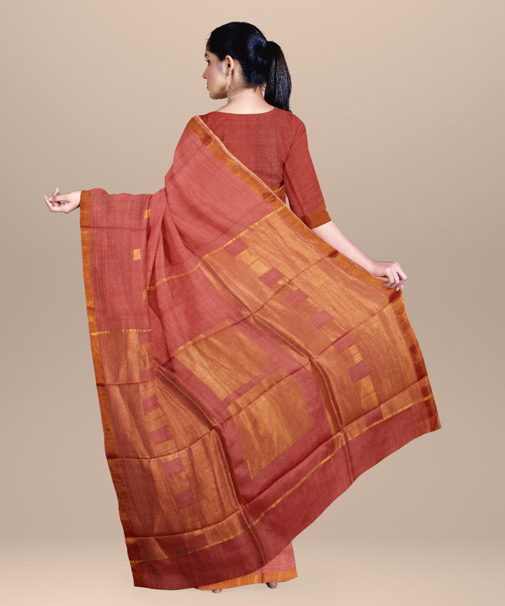 Pink handloom chhattisgarh tussar silk saree