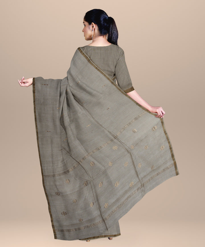 Beige chhattisgarh tussar silk handloom saree