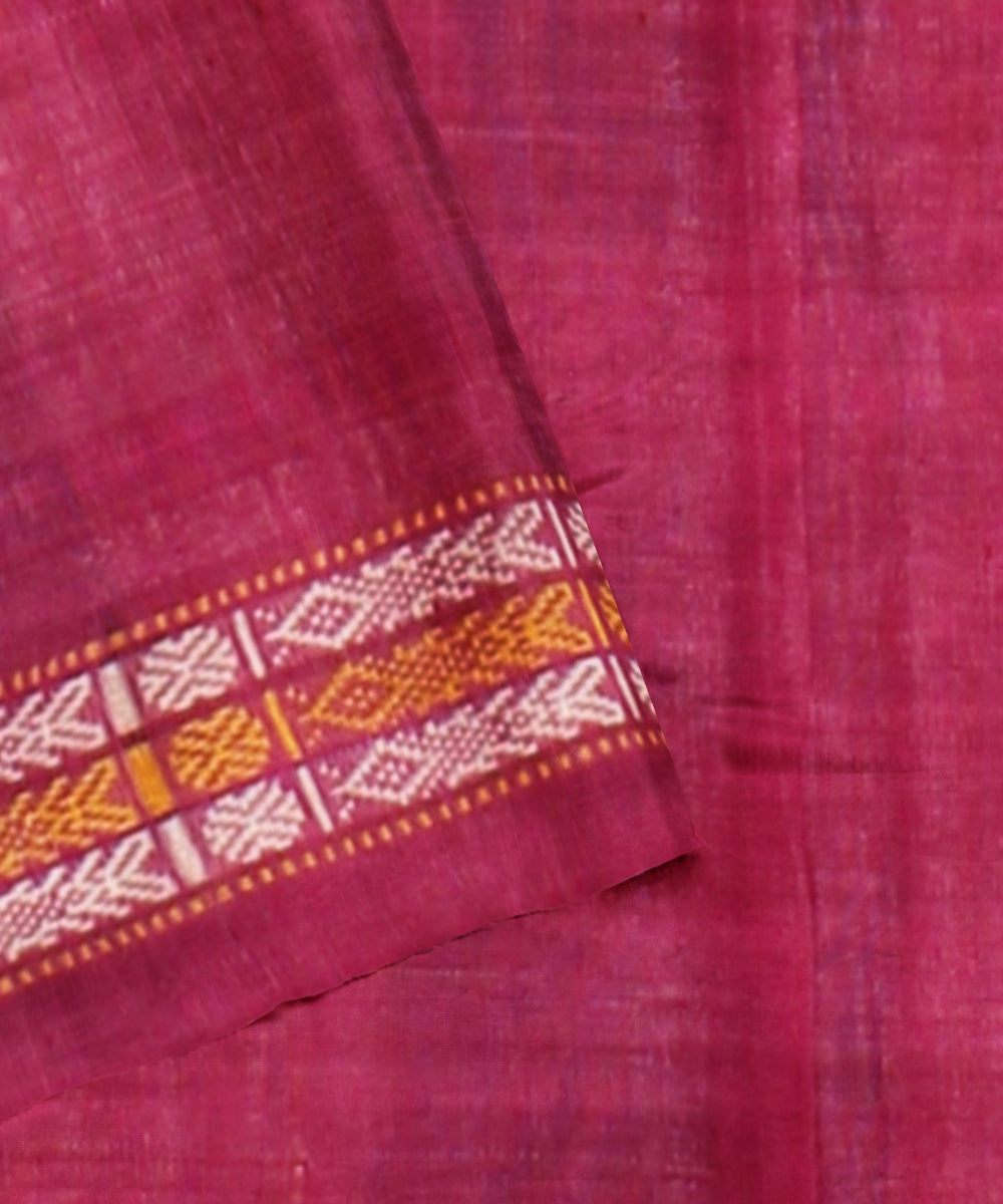 Beige magenta chhattisgarh handloom tussar silk saree