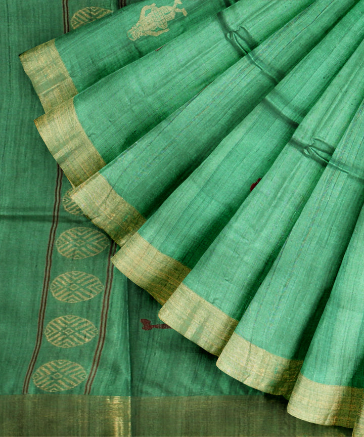 Light green chhattisgarh handloom tussar silk saree