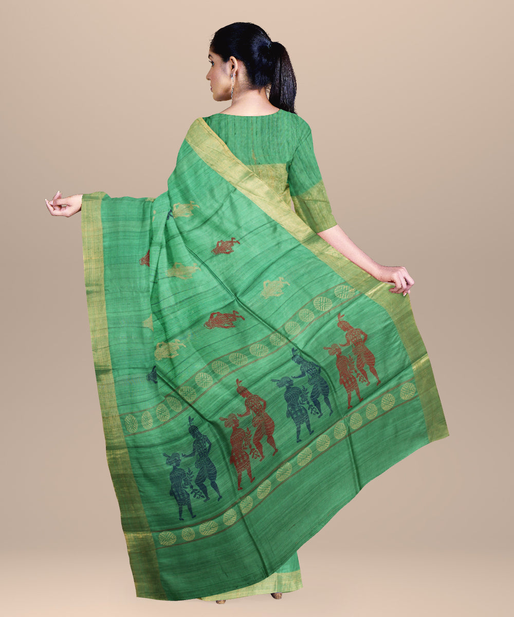 Light green chhattisgarh handloom tussar silk saree