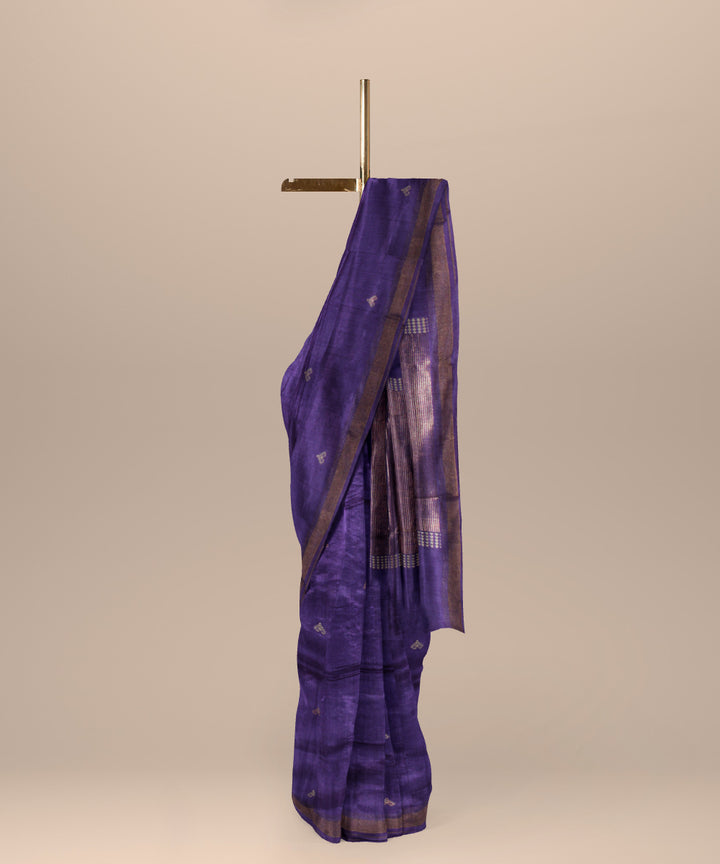 Purple chhattisgarh handloom tussar silk saree