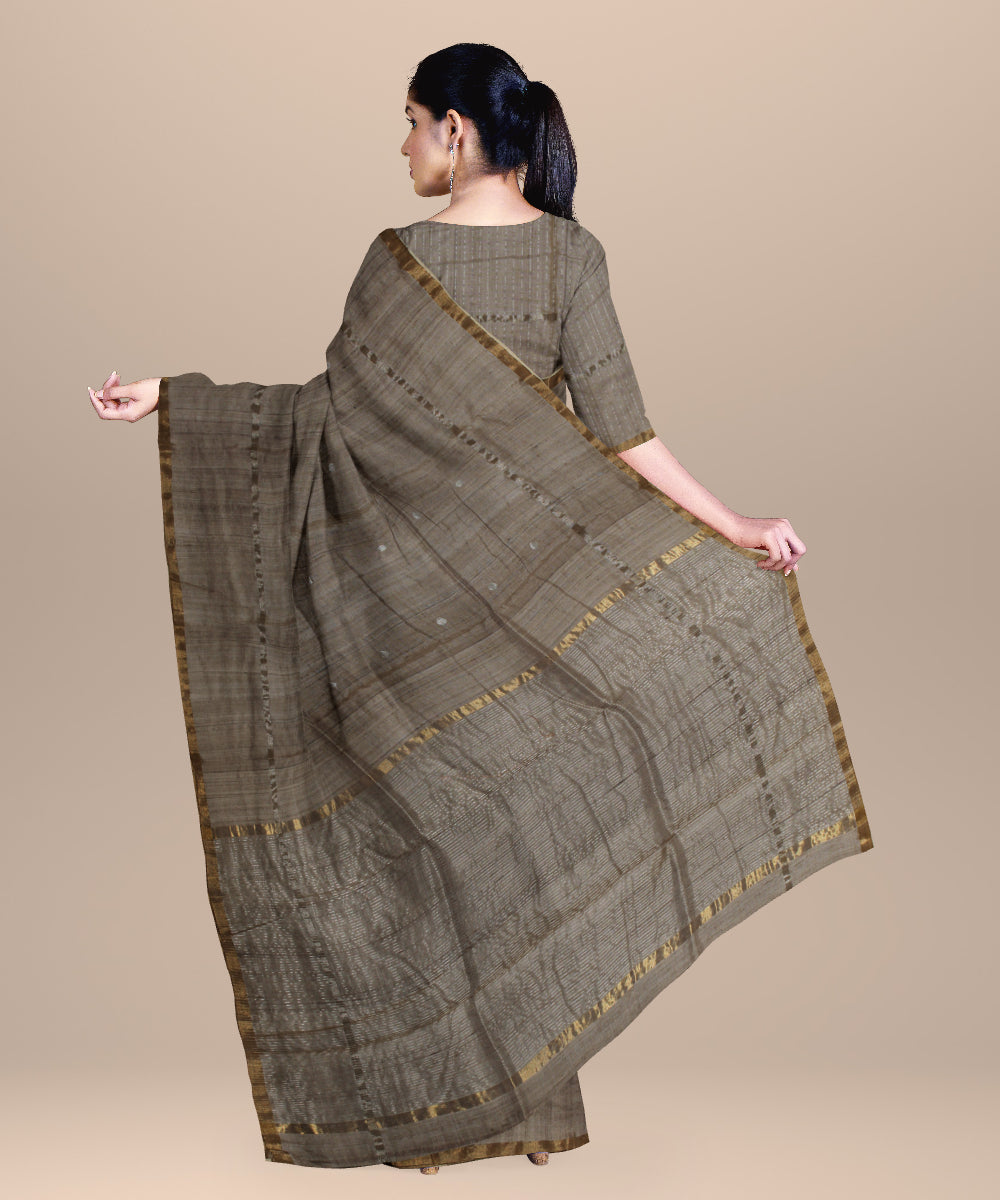 Beige handloom tussar silk chhattisgarh saree