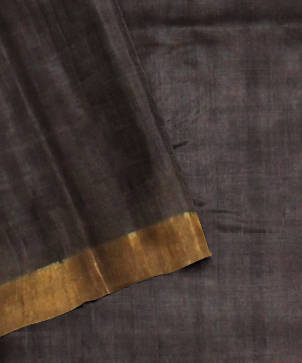 Charcoal blue chhattisgarh handloom tussar silk saree