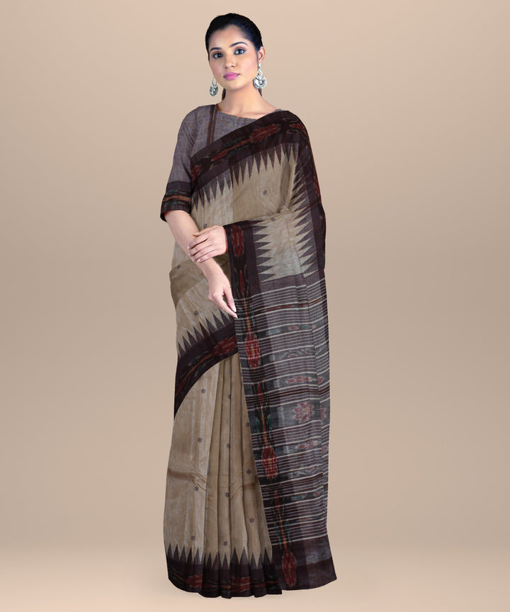 Beige coffee handloom tussar silk chhattisgarh saree