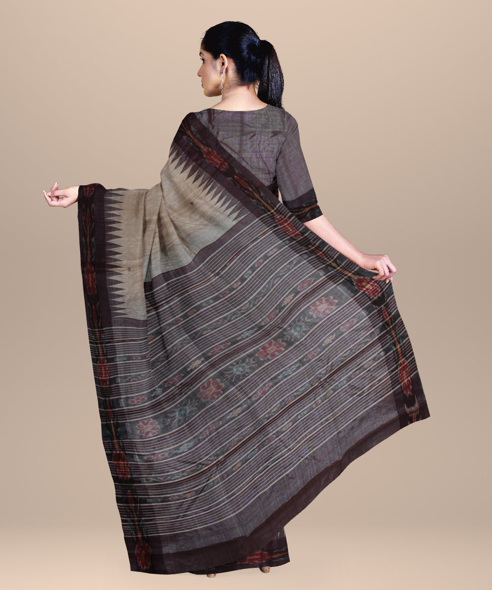 Beige coffee handloom tussar silk chhattisgarh saree